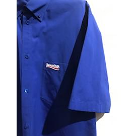 Balenciaga-BALENCIAGA Tops Camiseta.Algodón Internacional XS-Azul