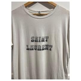 Saint Laurent-T-shirts SAINT LAURENT.International L Coton-Blanc