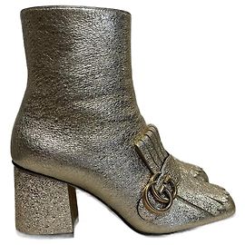 GUCCI Ankle boot T.eu 37 Couro Dourado