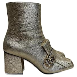 Gucci-GUCCI Ankle boot T.eu 37 Couro-Dourado