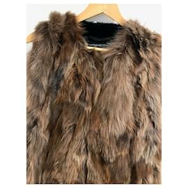 Ines et Marechal-INES ET MARECHAL  Coats T.fr 36 Fur-Brown