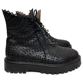 Alaïa Botas ankle ALAIA T.EU 37.5 Couro Preto
