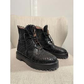 Alaïa-ALAIA  Ankle boots T.eu 37.5 leather-Black