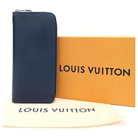Louis Vuitton-Carteira Louis Vuitton Zippy Vertical-Azul marinho