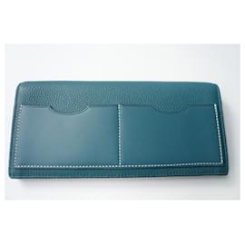 Loewe-LOEWE Portefeuille bleu canard état neuf-Bleu