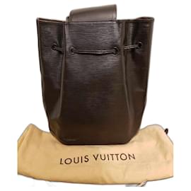 Louis Vuitton Epi Leather Backpack Black Black