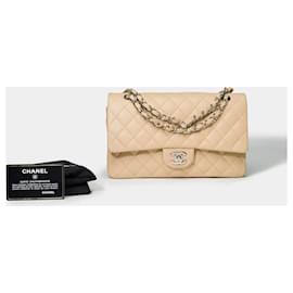 Chanel-Sac Chanel Timeless/Clássico em Couro Bege - 101602-Bege