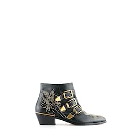 Chloé-CHLOE Botas T.UE 38.5 Cuero-Negro