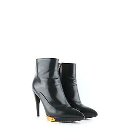 LOUIS VUITTON - Graue Leder-Stiefeletten mit Absatz (Größe 38) Grau