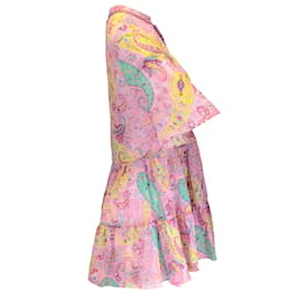 Etro-Etro Rose Multi 2022 Mini-robe en coton imprimé cachemire-Rose
