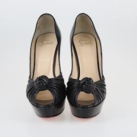 Christian Louboutin-Zapatos de tacón con plataforma peep toe y nudo Jenny negros-Negro