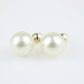 Dior-Tribales Faux Pearl Gold Plated Stud Earrings-Golden