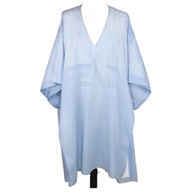 Fendi-blue/Robe tunique oversizee à rayures blanches-Bleu