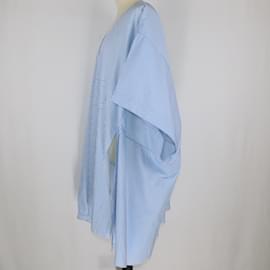 Fendi-blue/Robe tunique oversizee à rayures blanches-Bleu