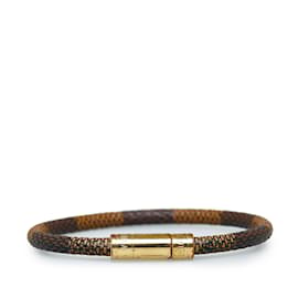 Louis Vuitton-Bracelet de costume marron Louis Vuitton Damier Ebene Keep It-Marron