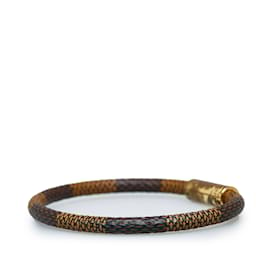 Louis Vuitton-Bracelet de costume marron Louis Vuitton Damier Ebene Keep It-Marron