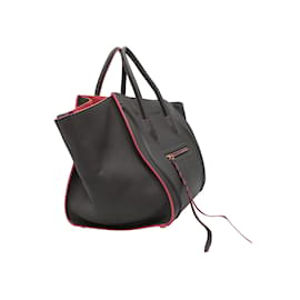 Céline-Charcoal & Red Celine Small Phantom Luggage Bag-Red