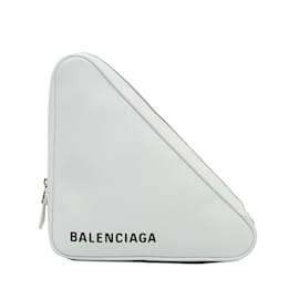 Balenciaga-Pochette triangulaire Balenciaga blanche-Blanc