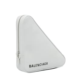 Balenciaga-Embrague Triangular Balenciaga Blanco-Blanco