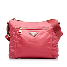 Prada-Pink Prada Tessuto Crossbody Bag-Pink