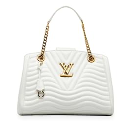 Louis Vuitton-White Louis Vuitton Wave Chain Tote-White