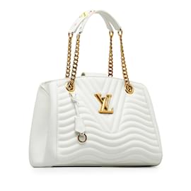 Louis Vuitton-Bolso tote blanco con cadena ondulada de Louis Vuitton-Blanco
