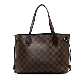 Louis Vuitton-Sac cabas marron Louis Vuitton Damier Ebene Neverfull PM-Marron