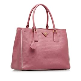 Prada-Pink Prada Perforated Saffiano Handbag-Pink
