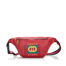 Gucci-Rote Gucci-Gürteltasche mit Gucci-Logo-Rot