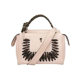 Fendi-Bolso satchel rosa claro Fendi DotCom con pespuntes-Rosa
