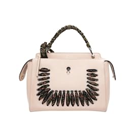 Fendi-Pink Fendi DotCom Whipstitch Satchel-Pink