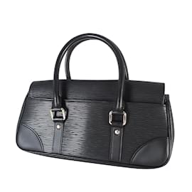 Louis Vuitton-Black Louis Vuitton Epi Segur PM Handbag-Negro