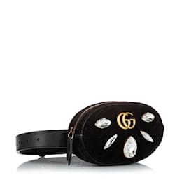 Gucci-Black Gucci GG Marmont Velvet Belt Bag-Black