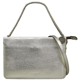 Givenchy-Silver Givenchy Leather Cross3 Satchel-Silvery