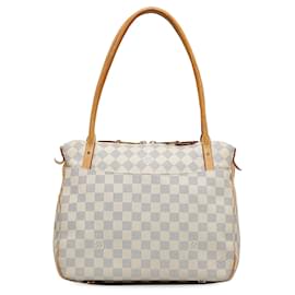 Louis Vuitton-Bolso de hombro blanco Louis Vuitton Damier Azur Figheri PM-Blanco