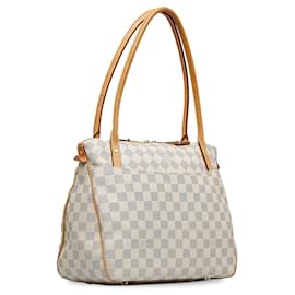 Louis Vuitton-Weiße Louis Vuitton Damier Azur Figheri PM Umhängetasche-Weiß