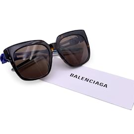 Balenciaga-Braune TripleS eckige Sonnenbrille BB0025SA 55/19 135MM-Braun