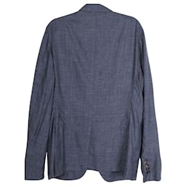Ermenegildo Zegna-Blue Cashmere-Blend Single-Breasted Blazer-Blue