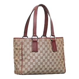 Gucci-GG Canvas Tote Bag 113019-Brown