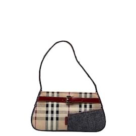 Burberry-Baguette en toile House Check-Marron