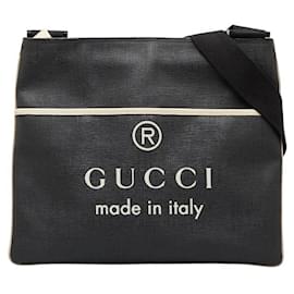 Gucci-Canvas Logo Crossbody Bag 162904-Black