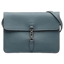 Gucci-Leather New Jackie Crossbody Bag 364435-Blue