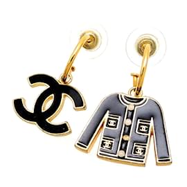 Chanel-Boucles d'oreilles pendantes à motif CC & Jacket-Noir