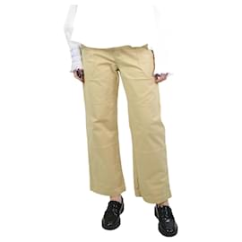Frame Denim-Pale yellow cotton pocket trousers - size UK 12-Yellow