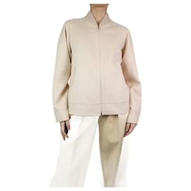 Joseph-Cream wool-blend bomber jacket - size UK 6-Cream
