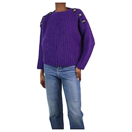 Isabel Marant-Purple ribbed wool-blend jumper - size FR 34-Purple