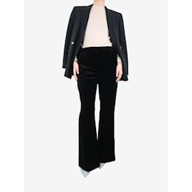 Autre Marque-Black velvet flared trousers - size UK 12-Black