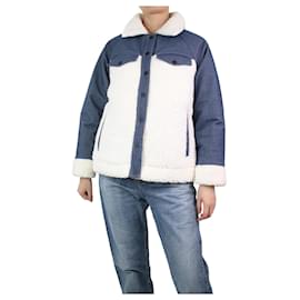 Autre Marque-Jaqueta jeans sherpa branca e azul - tamanho S-Branco