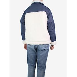 Autre Marque-Weiße und blaue Denim-Sherpa-Jacke – Größe S-Weiß
