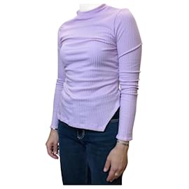 Rejina Pyo-Pink long sleeved high neck asymetric bottom top - size S-Other